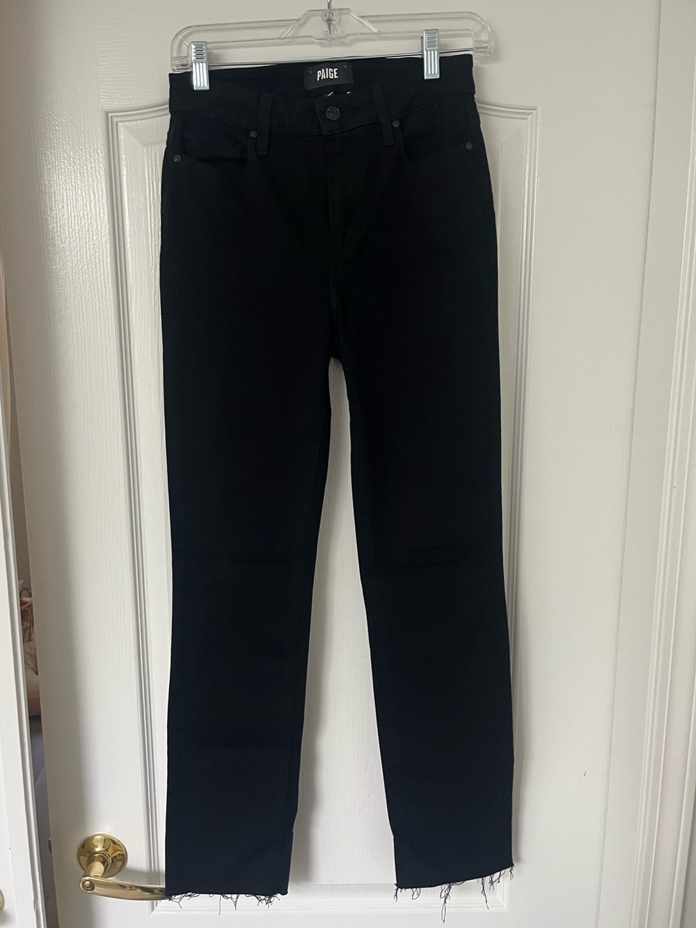 Paige Cindy High Rise Straight Ankle Jean Black 26 NWT